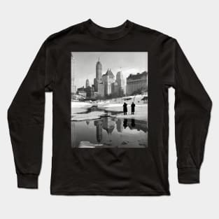 Central Park Winter Scene, 1933. Vintage Photo Long Sleeve T-Shirt